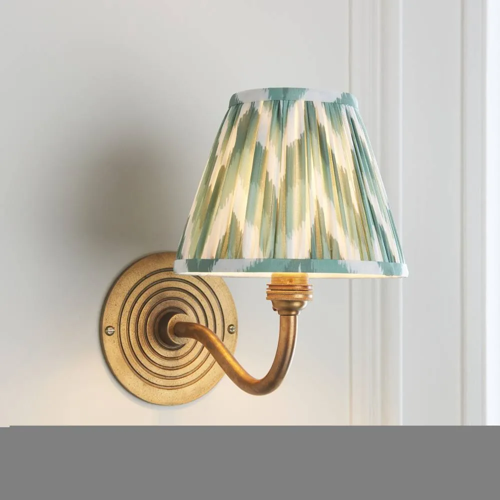 Netlighting Ripple Curve & Zigzag 16cm Wall Lamp Antique Brass Cotswold Green in Gold 4
