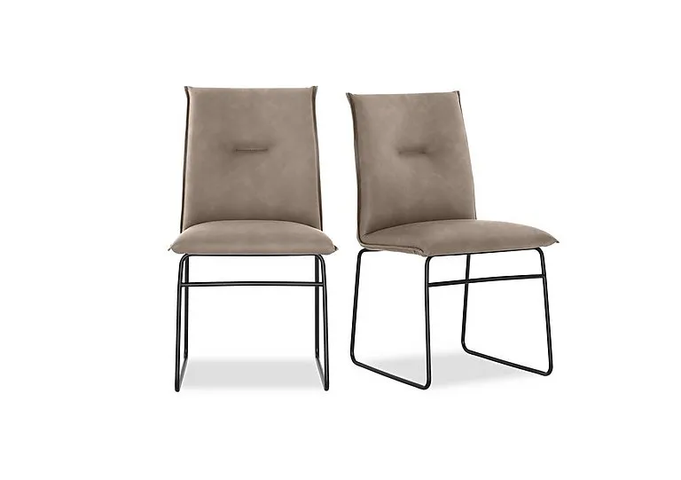 Maya Pair of Black Metal Leg Dining Chairs - Desert
