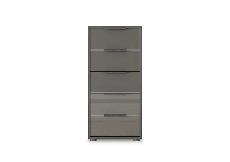 Instinct 40cm 5 Drawer Glass Chest - Bedroom Furniture - In Time for Christmas