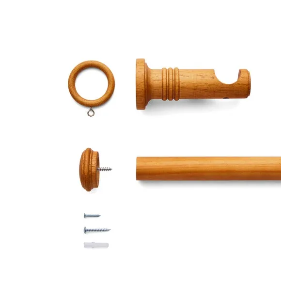 End Cap Stud Wood Curtain Pole Kit 3