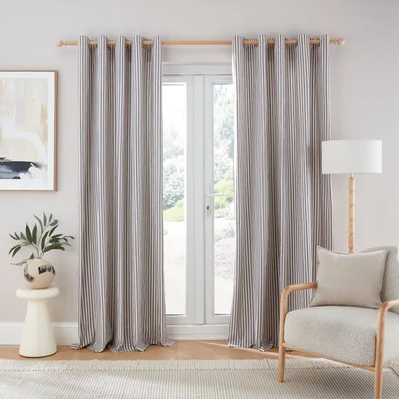 Linford Stripe Unlined Eyelet Curtains 2