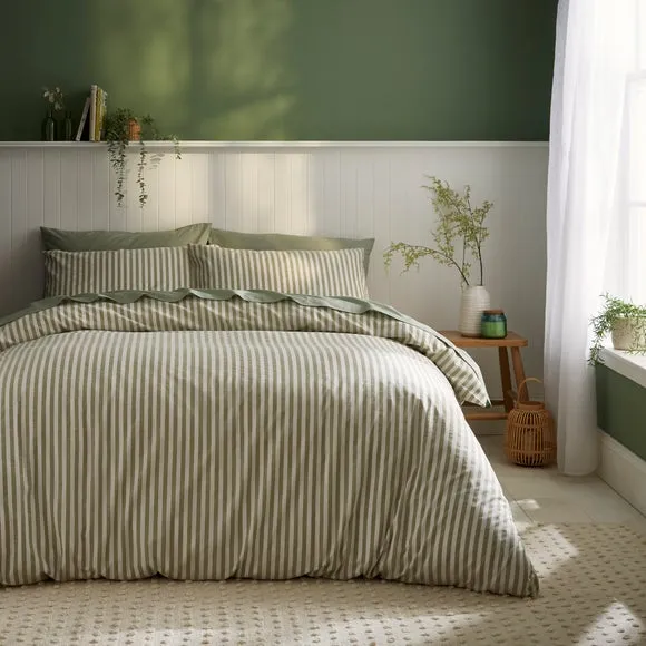 Portloe Stripe 100% Cotton Duvet Cover & Pillowcase Set 1