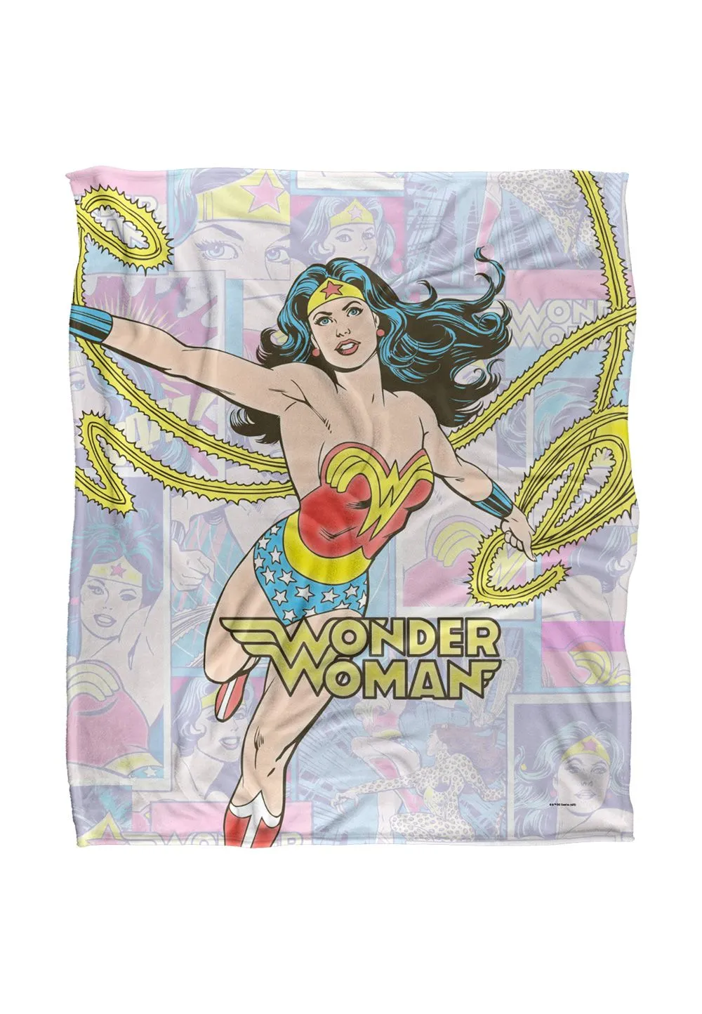 Warner Brothers Dco Wonder Woman Officially Licensed Silky Touch Super Soft Throw Blanket 152 x 127 cm in White