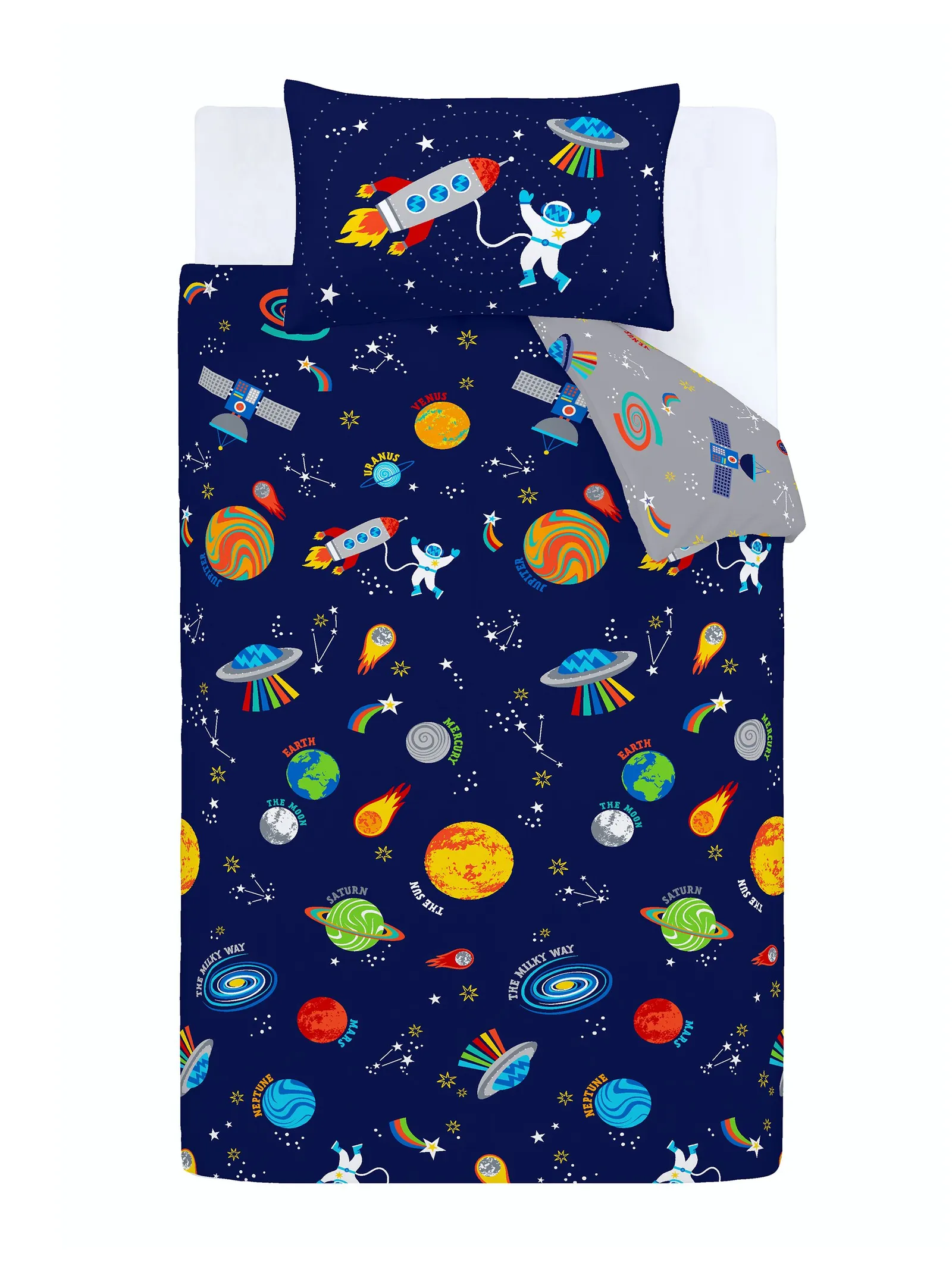 Catherine Lansfield 'Lost In Space' Duvet Cover Set in Blue 5