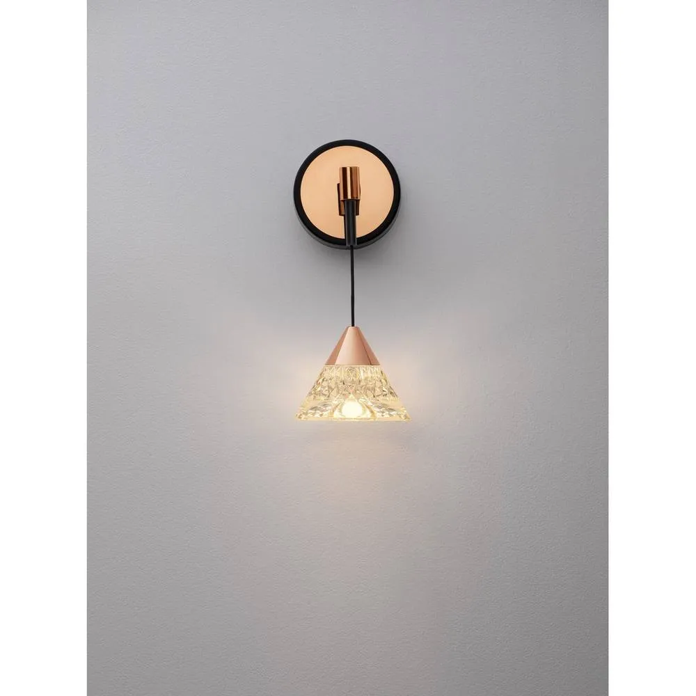 Netlighting Paluz Dome Wall Lamp Rose Gold Matt Black LED 7W 345lm 3000K 5