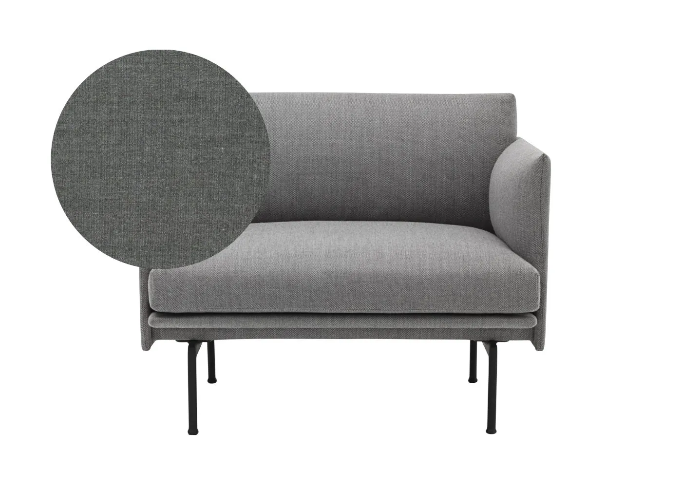 Muuto Outline Armchair Kvadrat Remix Fabric Dark Grey 163