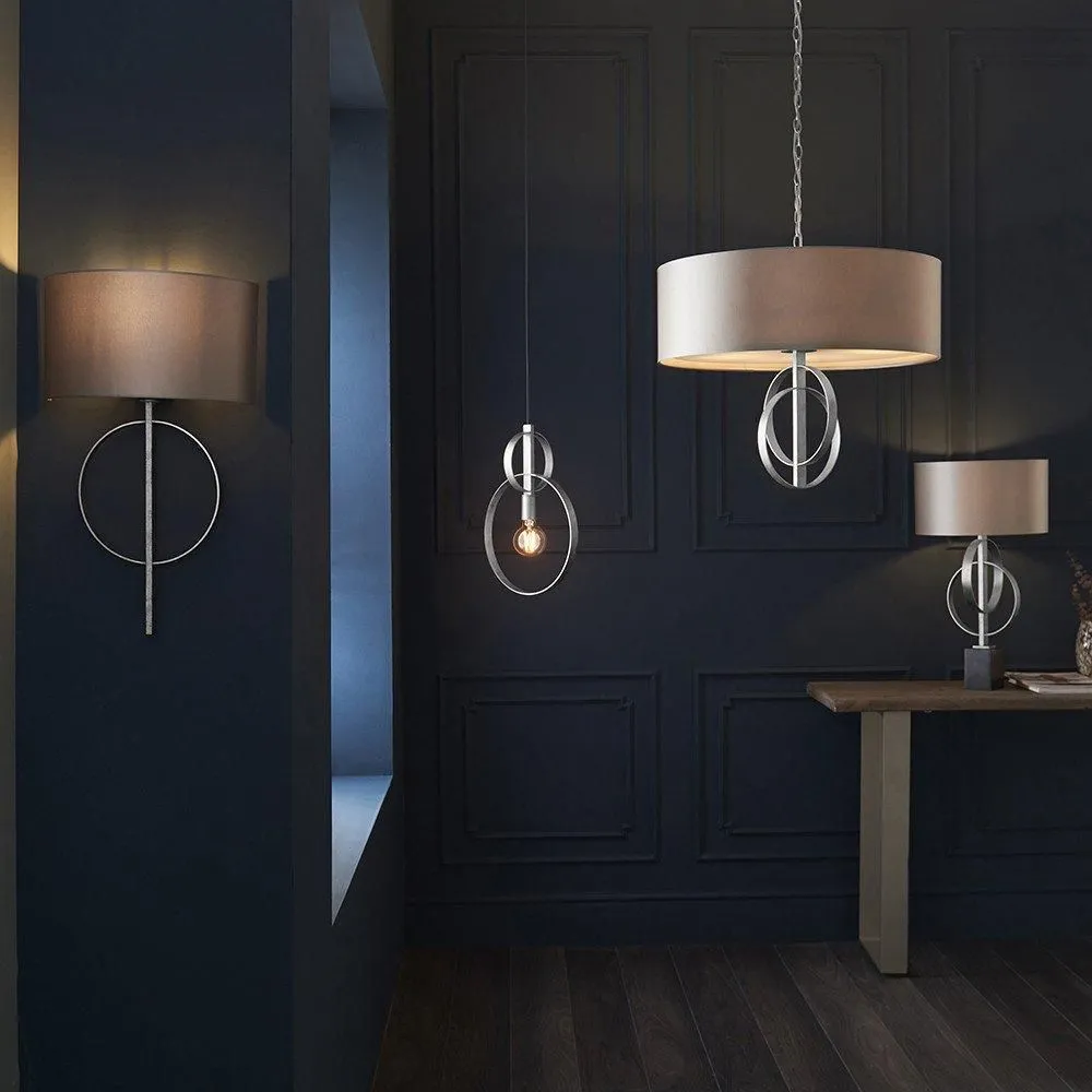 Netlighting 'TRENTO' Dimmable Stylish Contemporary Indoor Décor Fabric Wall Lamp in Metallic Silver 5