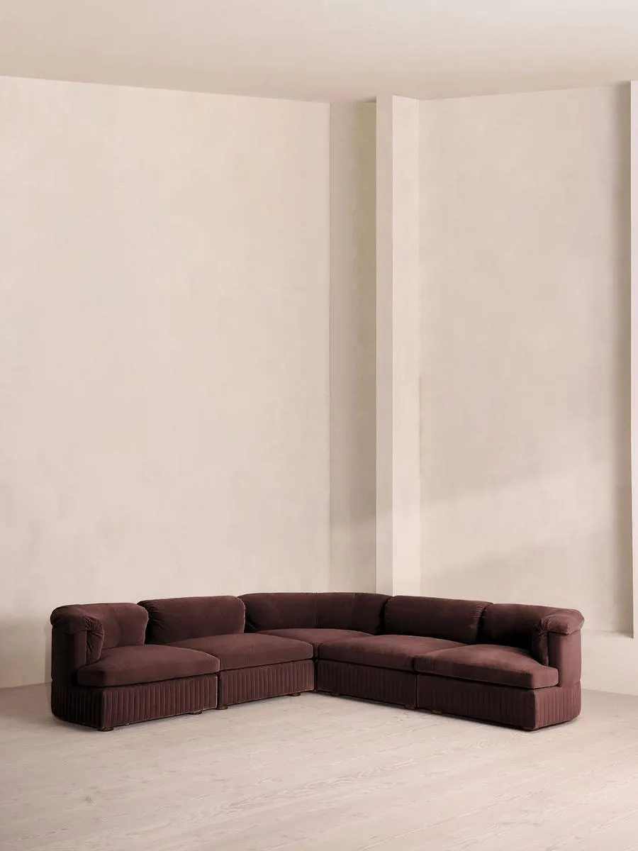 Oona Modular Sofa, Corner Sofa, Velvet, Aubergine
