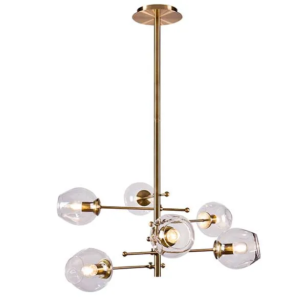 Orion 6 Bubble Pendant  Clear Glass