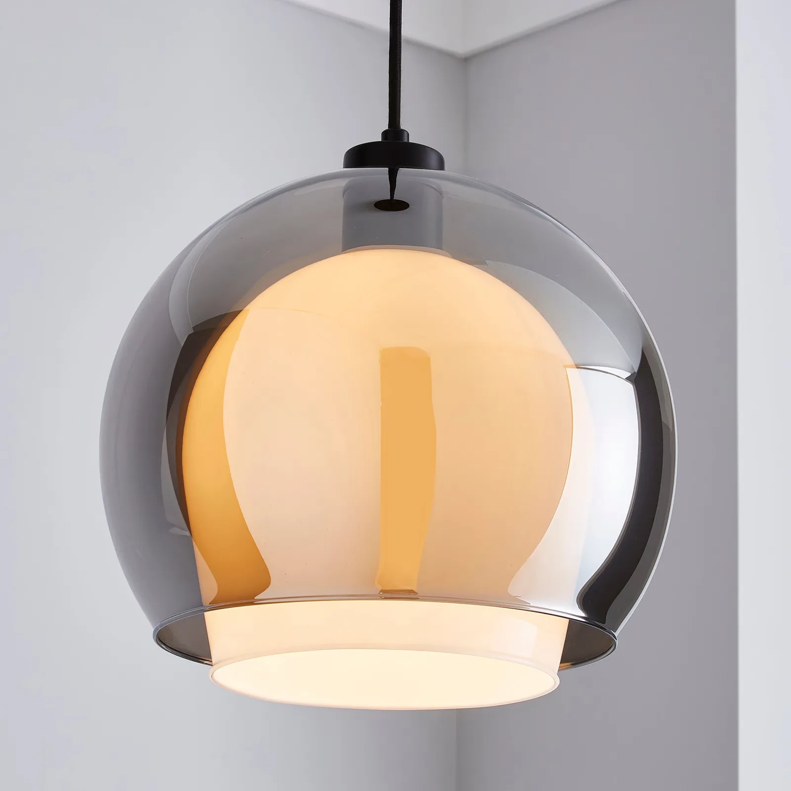 Elements Ramona Glass Ceiling Fitting Chrome