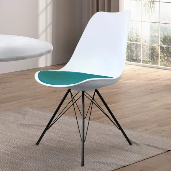 Fusion Living Soho White Plastic Dining Chair 1