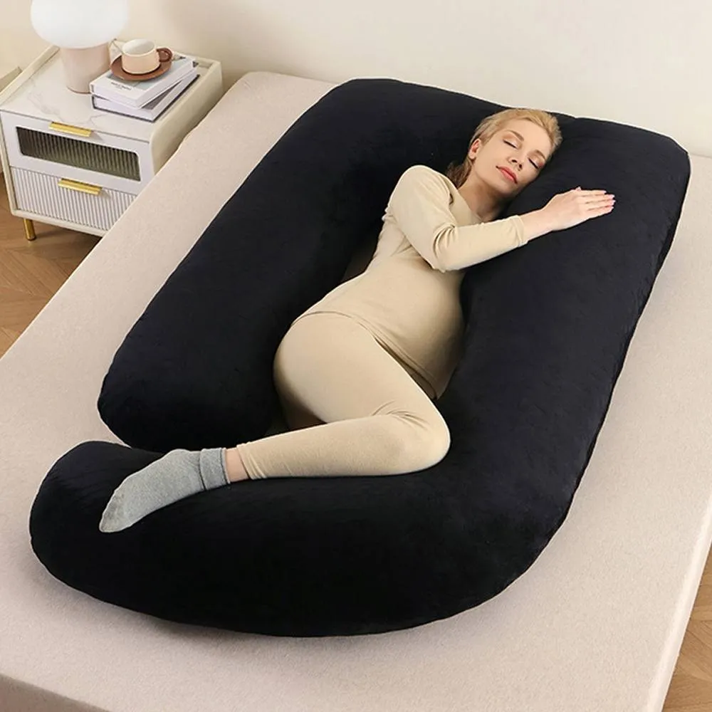 Havendro Black 59" G Shaped Soft Cushion Maternity Support for Pregnant Women