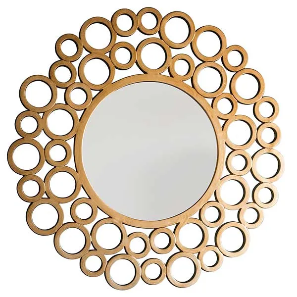 Deco Circles Mirror  Gold