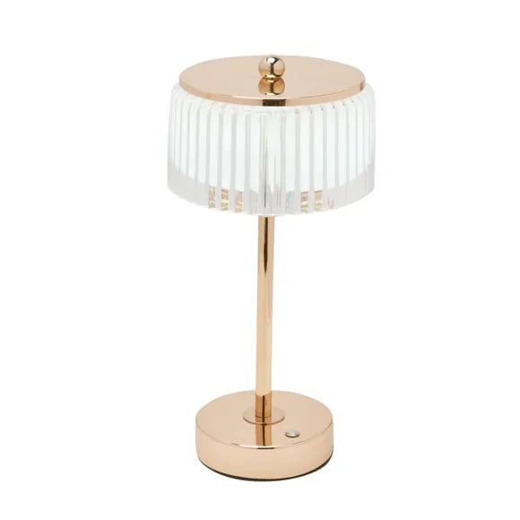 Hestia Gold Base Crystal Trim Rechargeable Colour Changing LED Touch Table Lamp 3