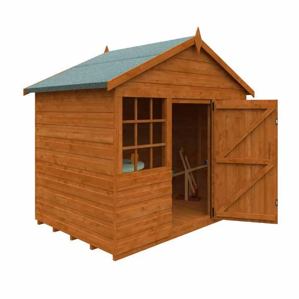Buttercup Farm 4 x 6 Feet Wendyhouse 12mm Shed - Solid Wood/Softwood/Pine in Burnt Orange