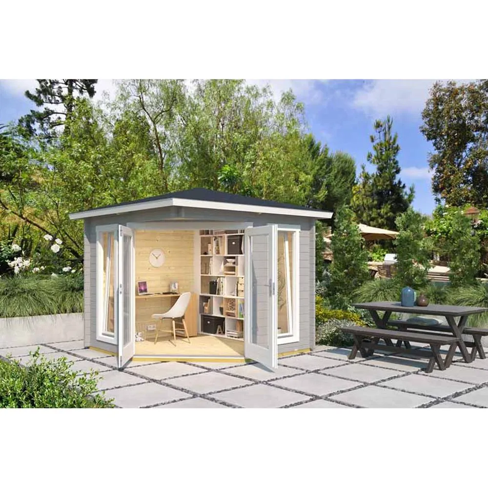 Lasita Maja Ltd Oban-Log Cabin, Garden Room, Home Office - L282.3xW282.3xH240.5 cm in Light Brown 5