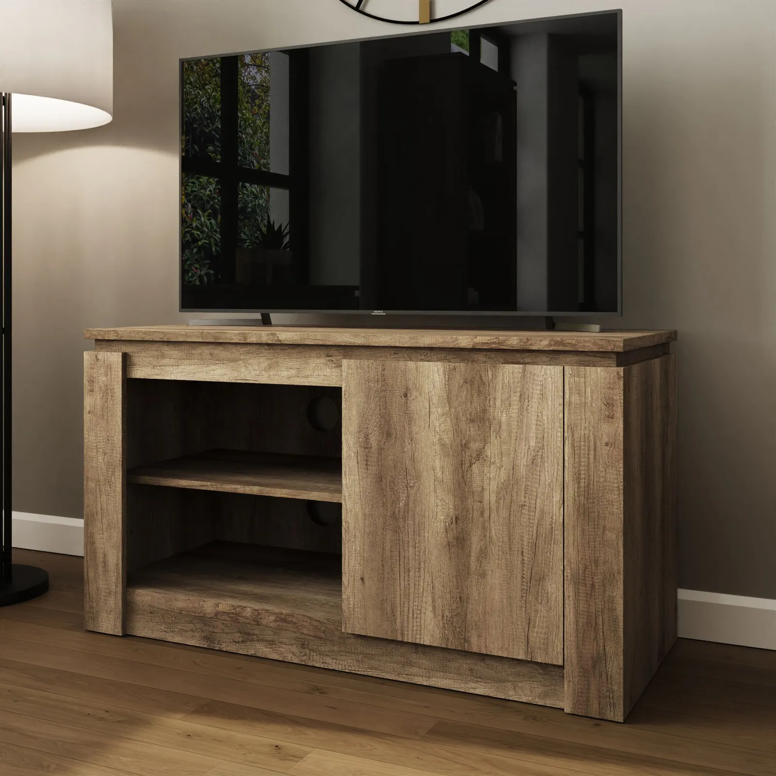 GFW Canyon Compact TV Unit in Light Oak 2