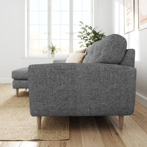 Sven Tonal Weave Large Corner Chaise Sofa 2