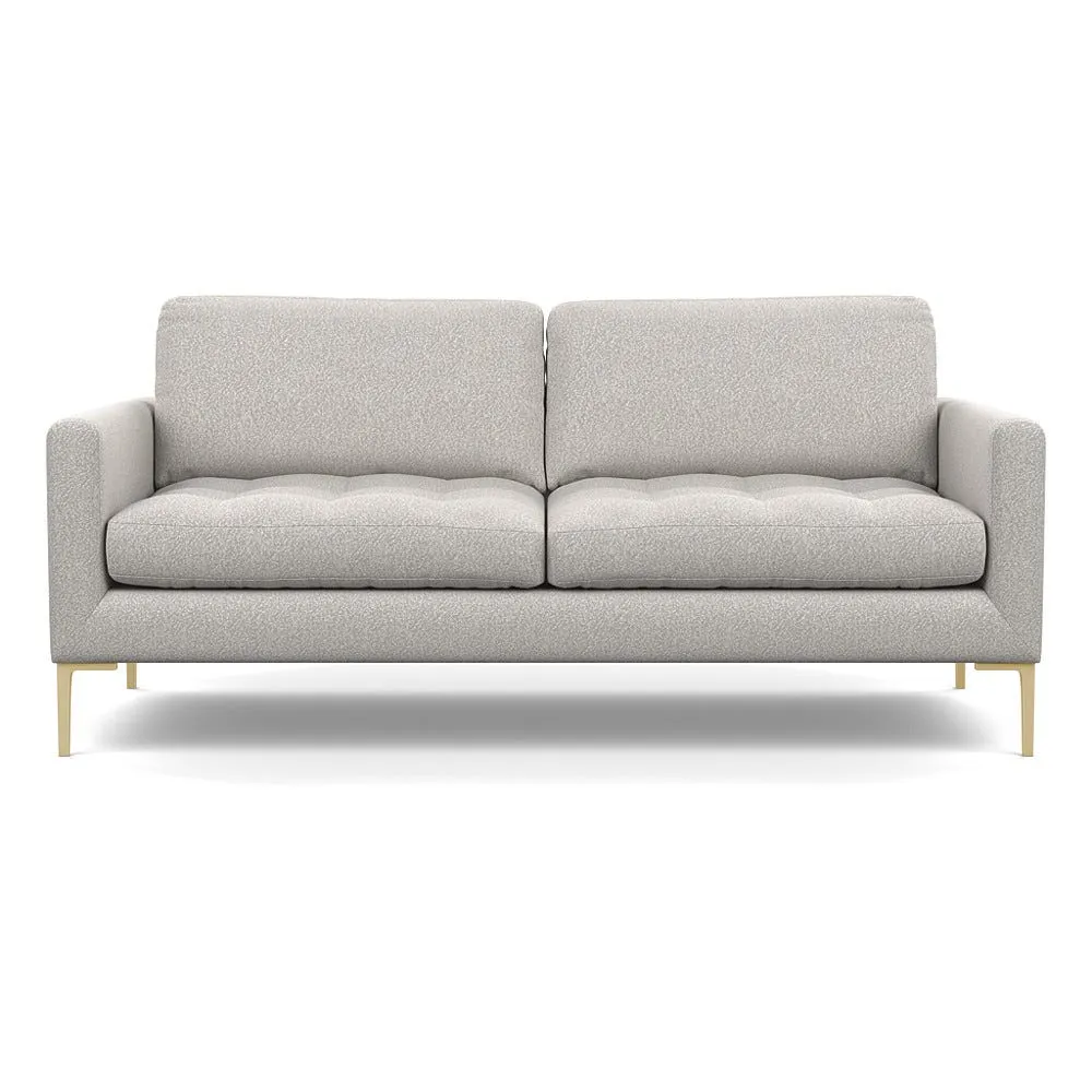 Heal's Eton 3 Seater Sofa Chunky Boucle Ecru Brass Feet
