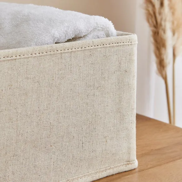 Set of 2 Large Square Linen Drawer Organisers 2