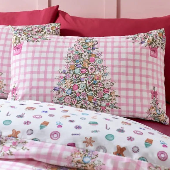 Catherine Lansfield Christmas Sweets and Treats Polycotton Duvet Cover & Pillowcase Set 2
