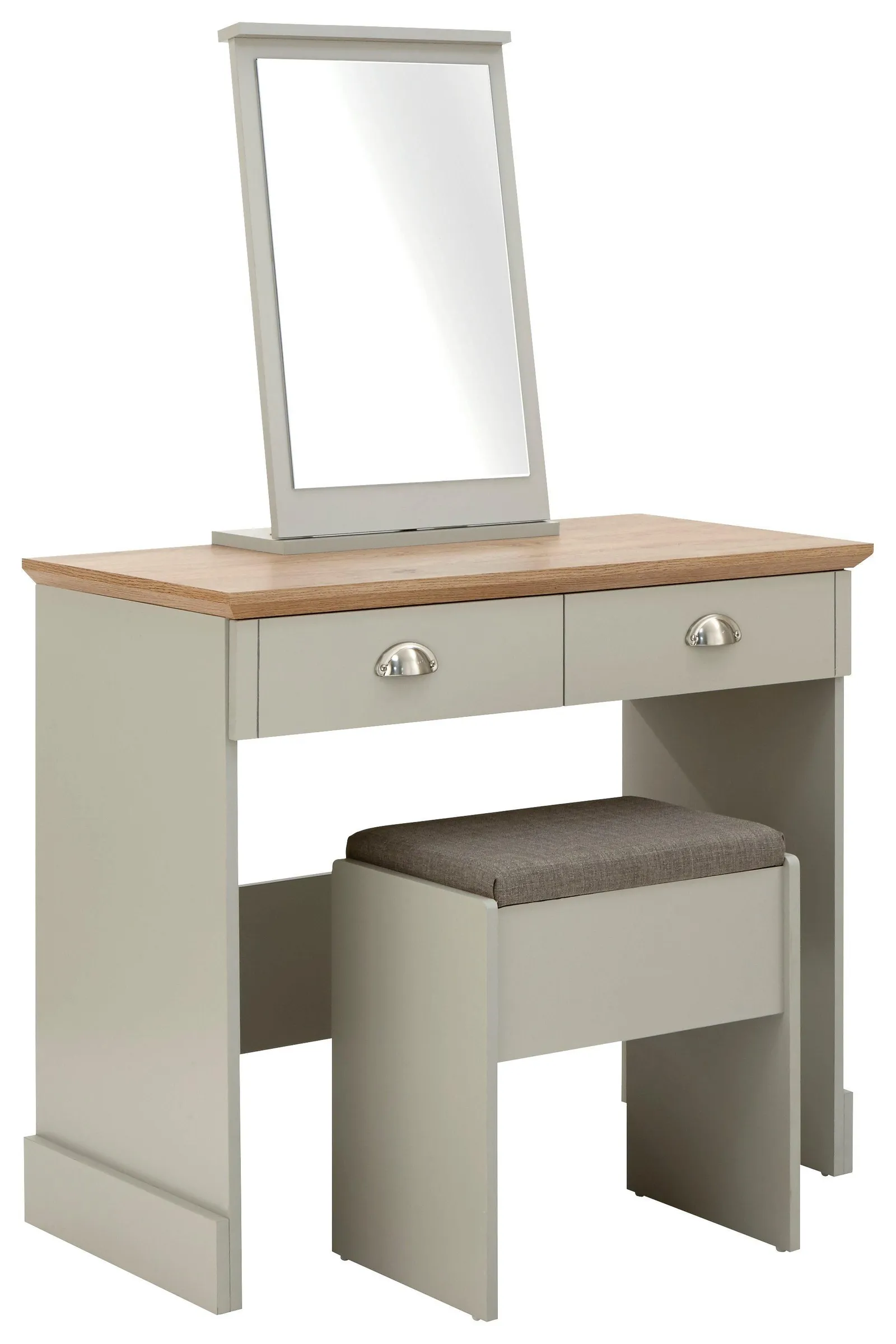 GFW Kendal Dressing Table with Stool in Grey 2