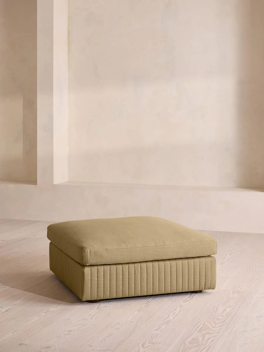 Oona Ottoman, Linen, Wheat