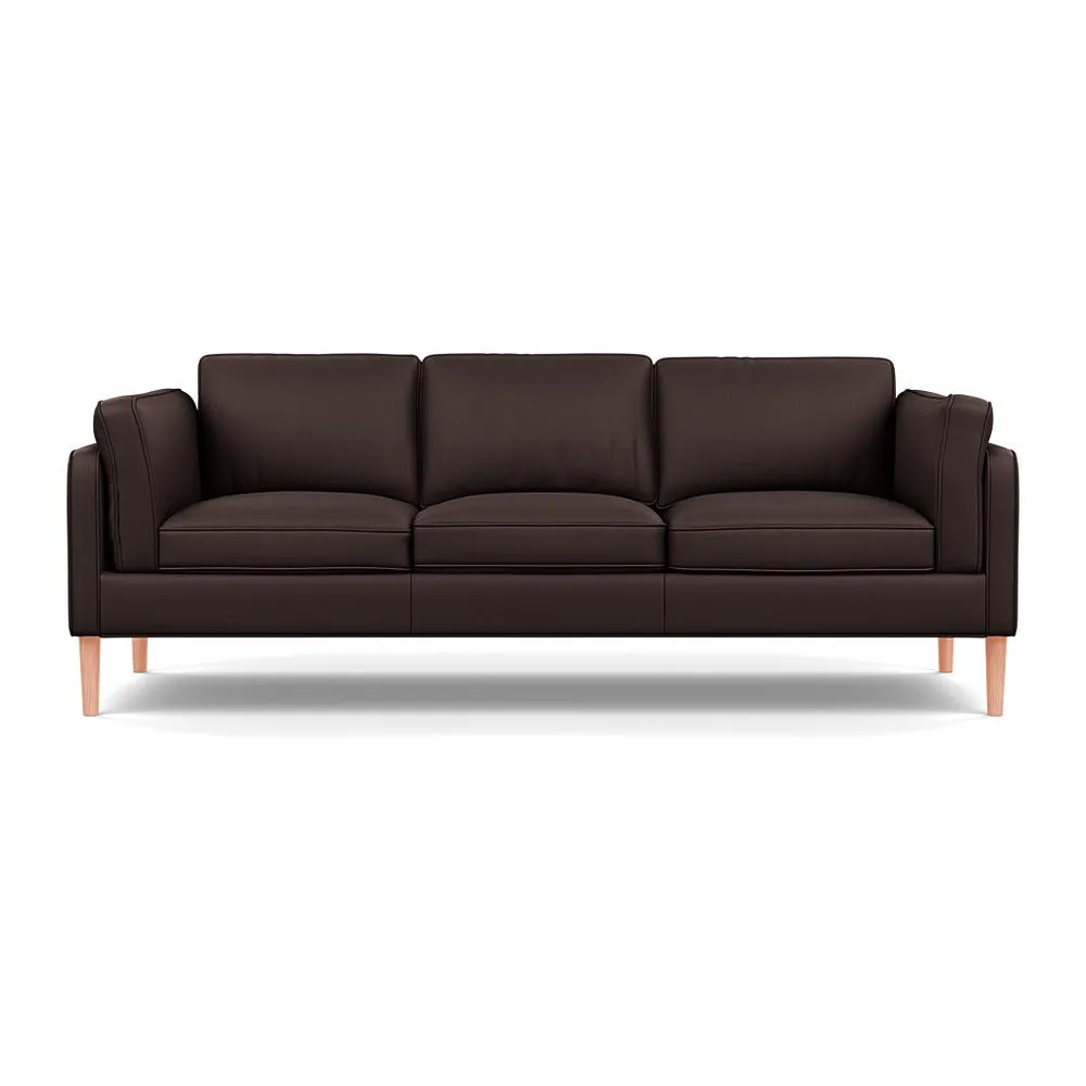 Heal's Sonno 4 Str Sofa Grain Leather Chocolate 066 Natural Feet 1