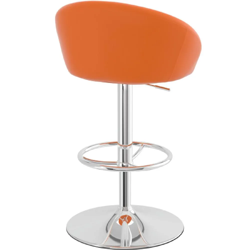 netfurniture Lombardy Kitchen Breakfast Bar Stool - Orange Seat Chrome Frame 6