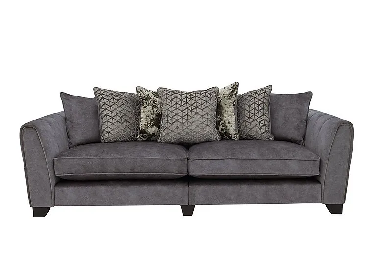 Mariah 4 Seater Fabric Scatter Back Split Frame Sofa - Dapple Moleskin
