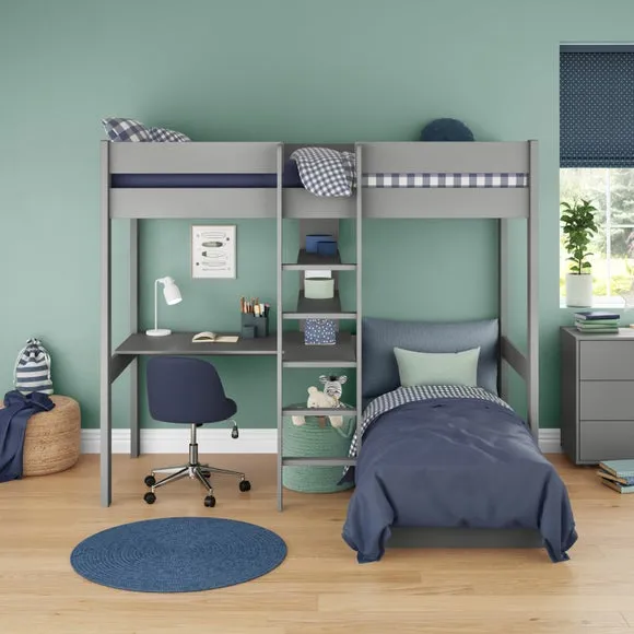 Uno Highsleeper With Chair Bed And Cushion Set Pine 4