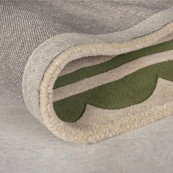 Lois Scallop Border Wool Circle Rug 4