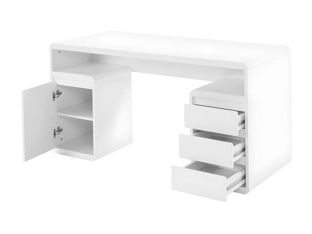 Vente-unique Desk With Storage - White Lacquered MDF - SERGUEI 6