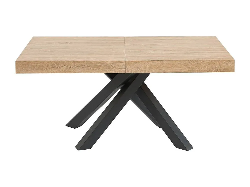 Vente-unique 6 - 10 Seater Extendable Dining Table - MDF & Metal - Natural and in Light Oak 2