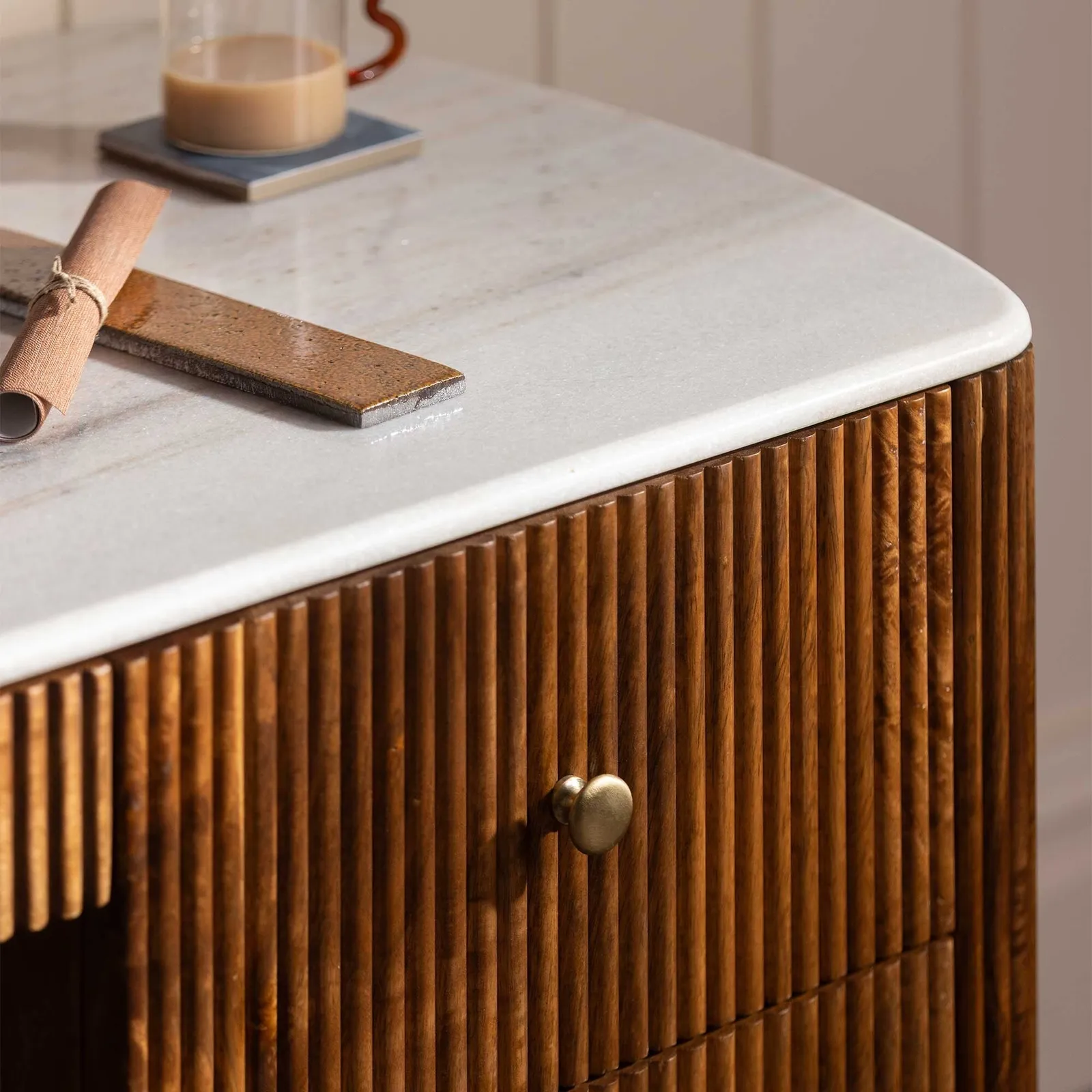Tasso Desk With Additional Drawer, Mango Wood | Barker & Stonehouse 5