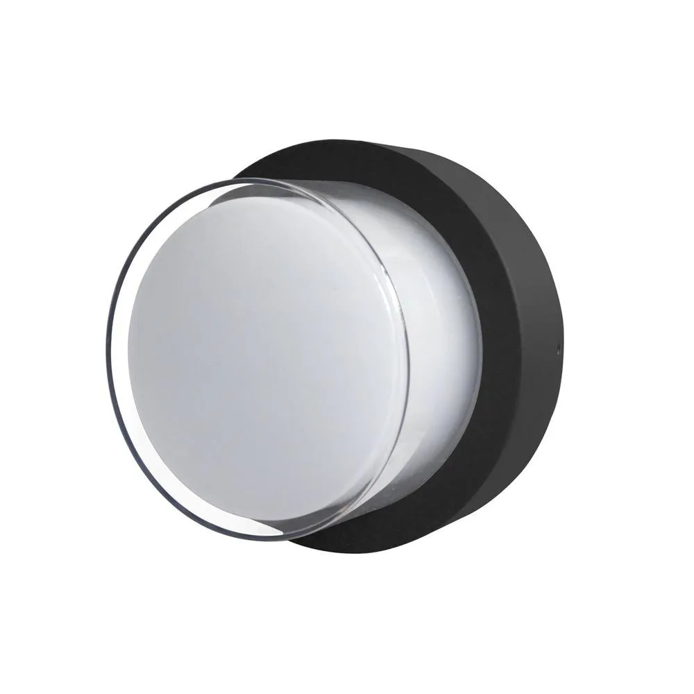 Netlighting Rosta 11cm Outdoor Flush Wall Lamp Black 5W 3000K Warm White IP54