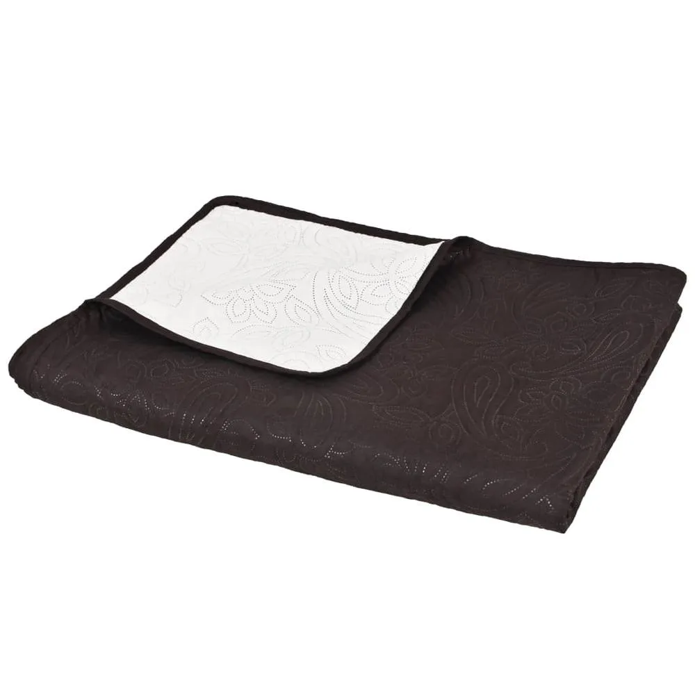 Berkfield Home Decorative Double-sided Quilted Bedspread 220x240 cm Cream & Brown in Dark Brown