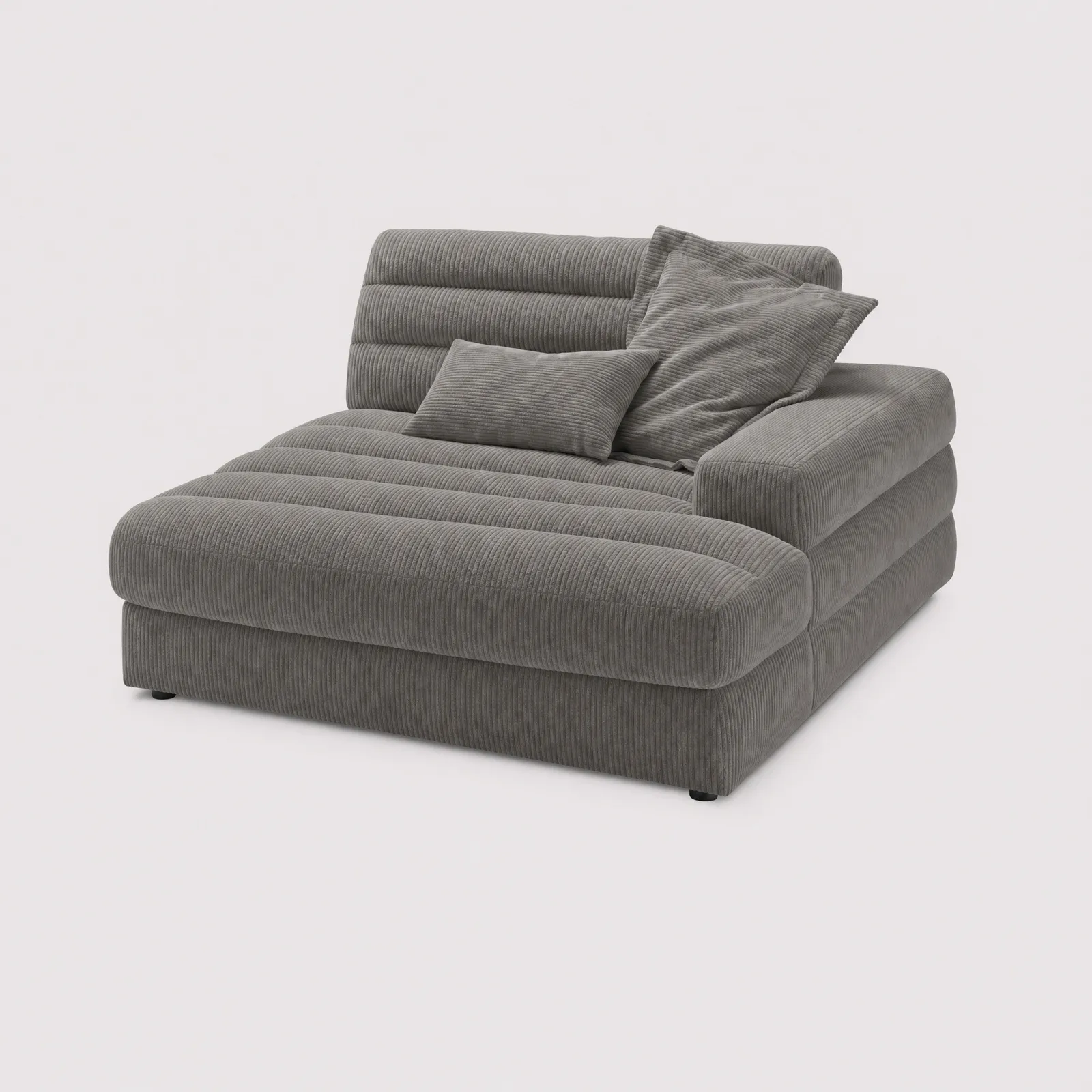 Twain Longchair Armrest Right Modular Sofa, Grey Fabric | Barker & Stonehouse