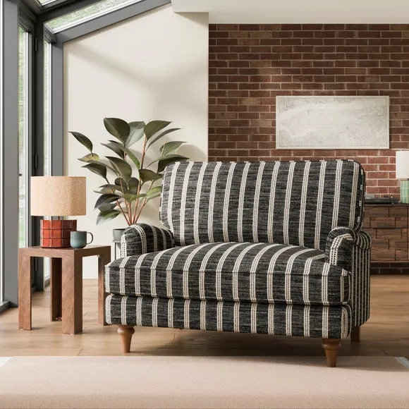 Beatrice II Texture Ticking Stripe Snuggle Chair