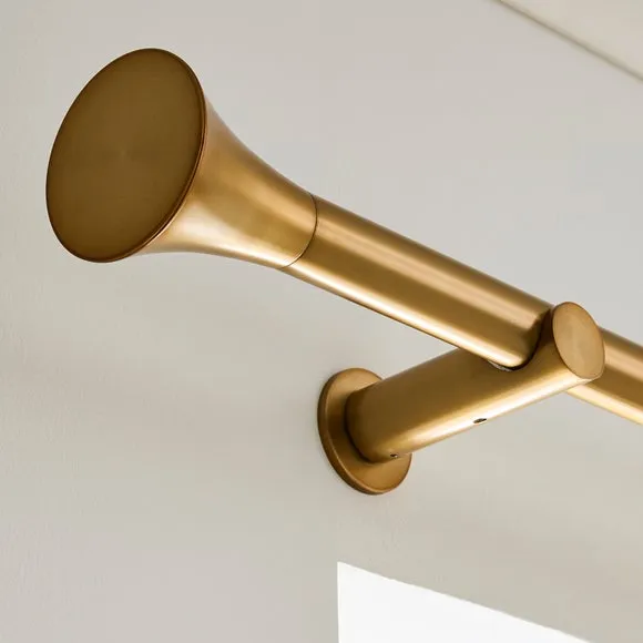 Flush Trumpet Fixed Metal Curtain Pole with Rings 3