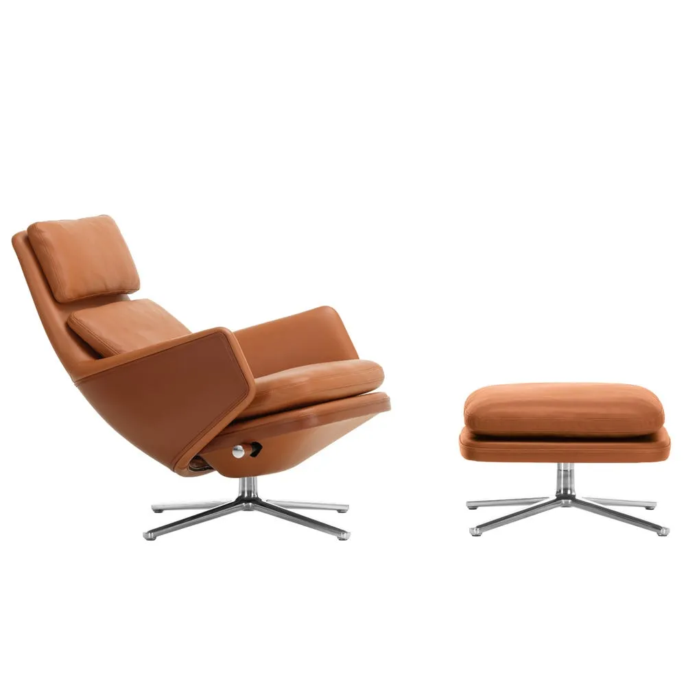 Vitra Grand Relax Chair & Ottoman in Cognac Leather 2