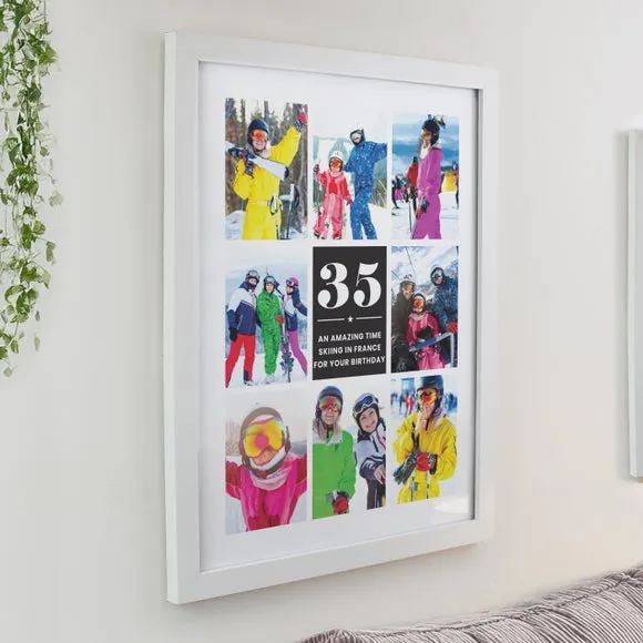 Personalised Big Number Multi Photo Poster Frame 3
