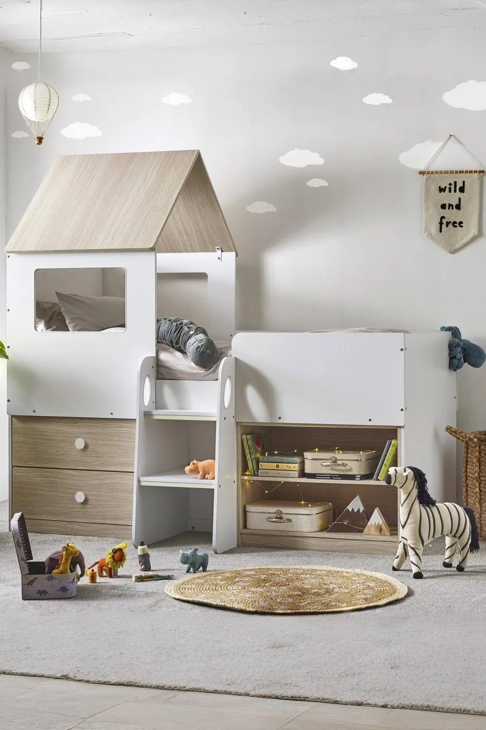 Julian Bowen Orpheus Treehouse Midsleeper Cabin Bed in Natural 2