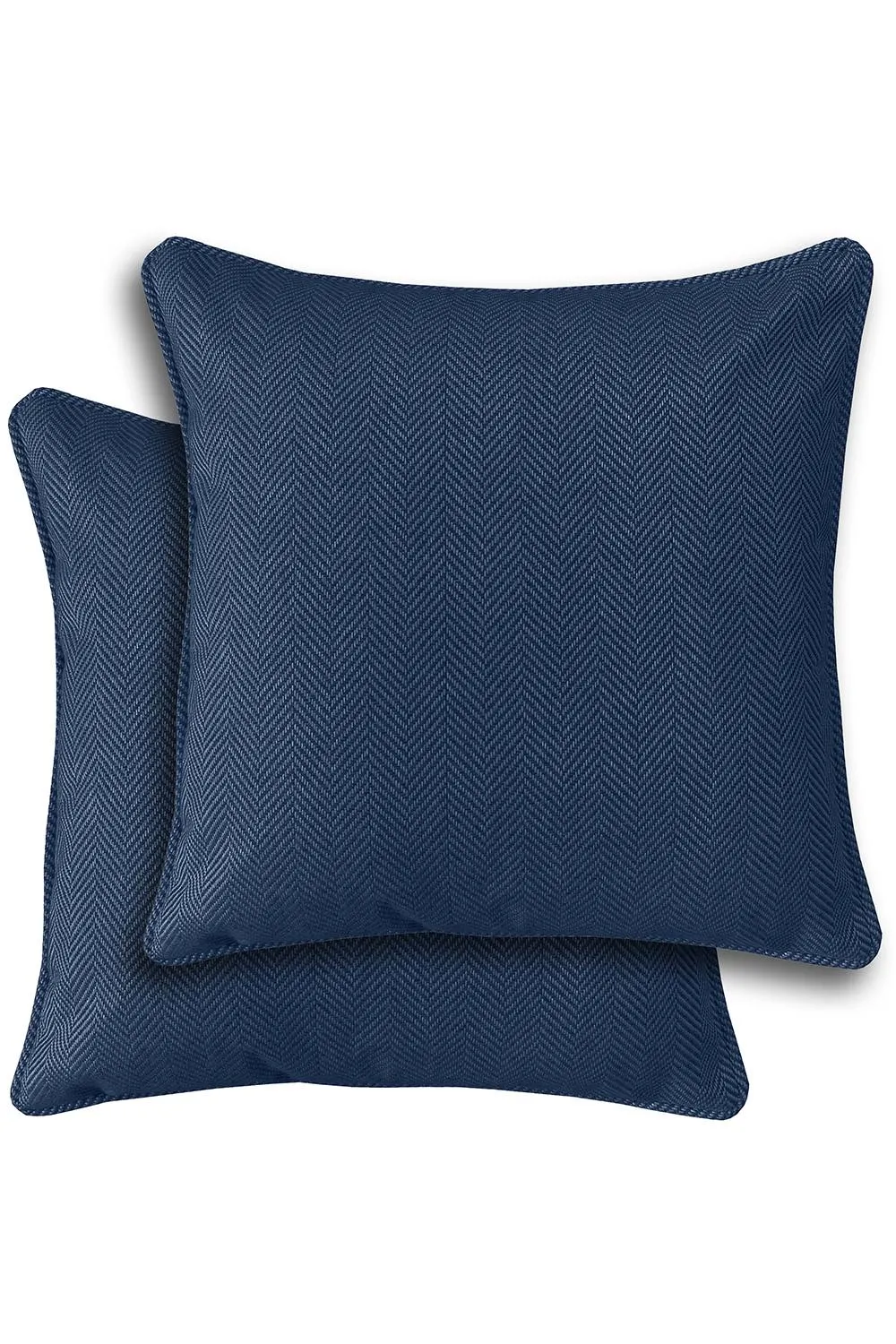 Enhanced Living Pair of Chester Double Sided Zip Opening Cushions - Cases Only in Navy