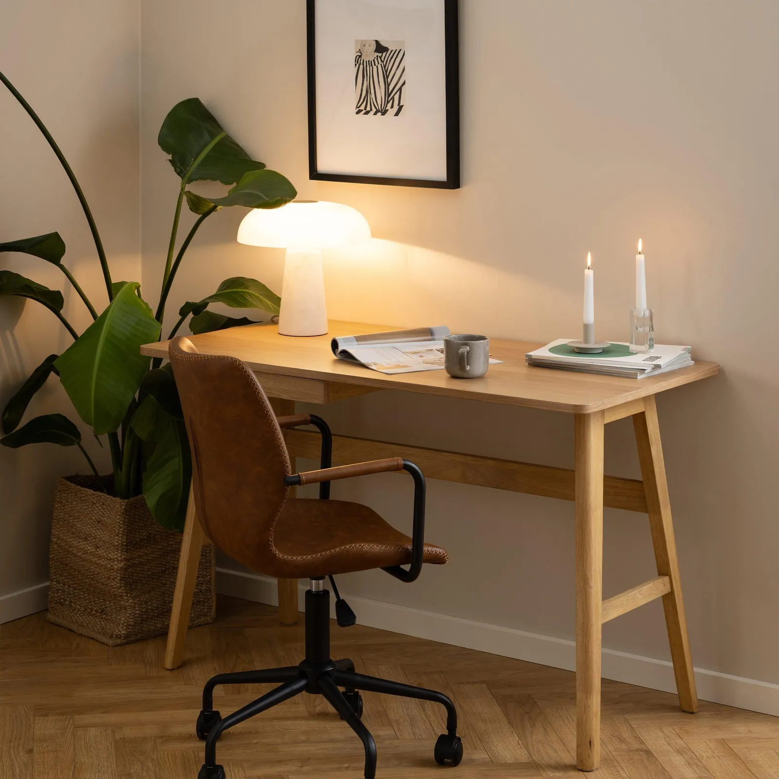 Furniture To Go Barnett Office Desk in Oak in Light Oak 4
