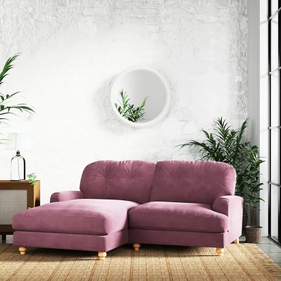 Martha Vintage Chenille Corner Chaise Sofa 2