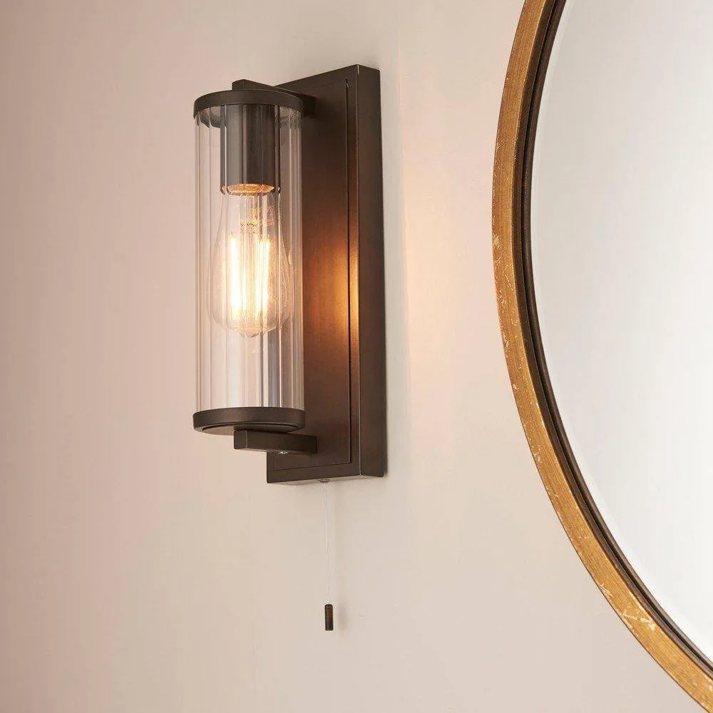 Netlighting 'COMO' Non Dimmable Stylish Contemporary Bathroom Glass Wall Lamp in Brown 2