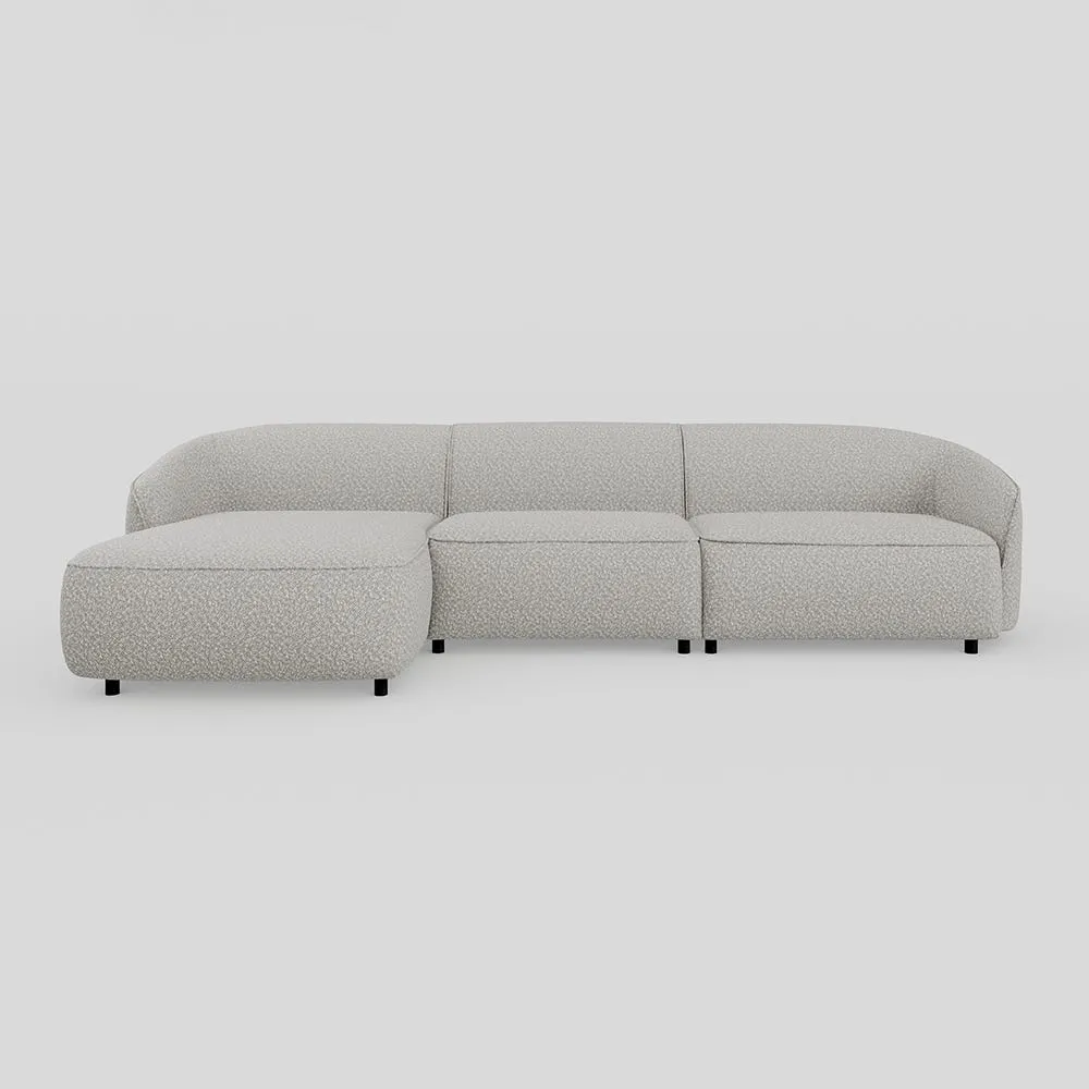 Heal's Aurelie Large Chaise Sofa LHF Chunky Boucle Ecru