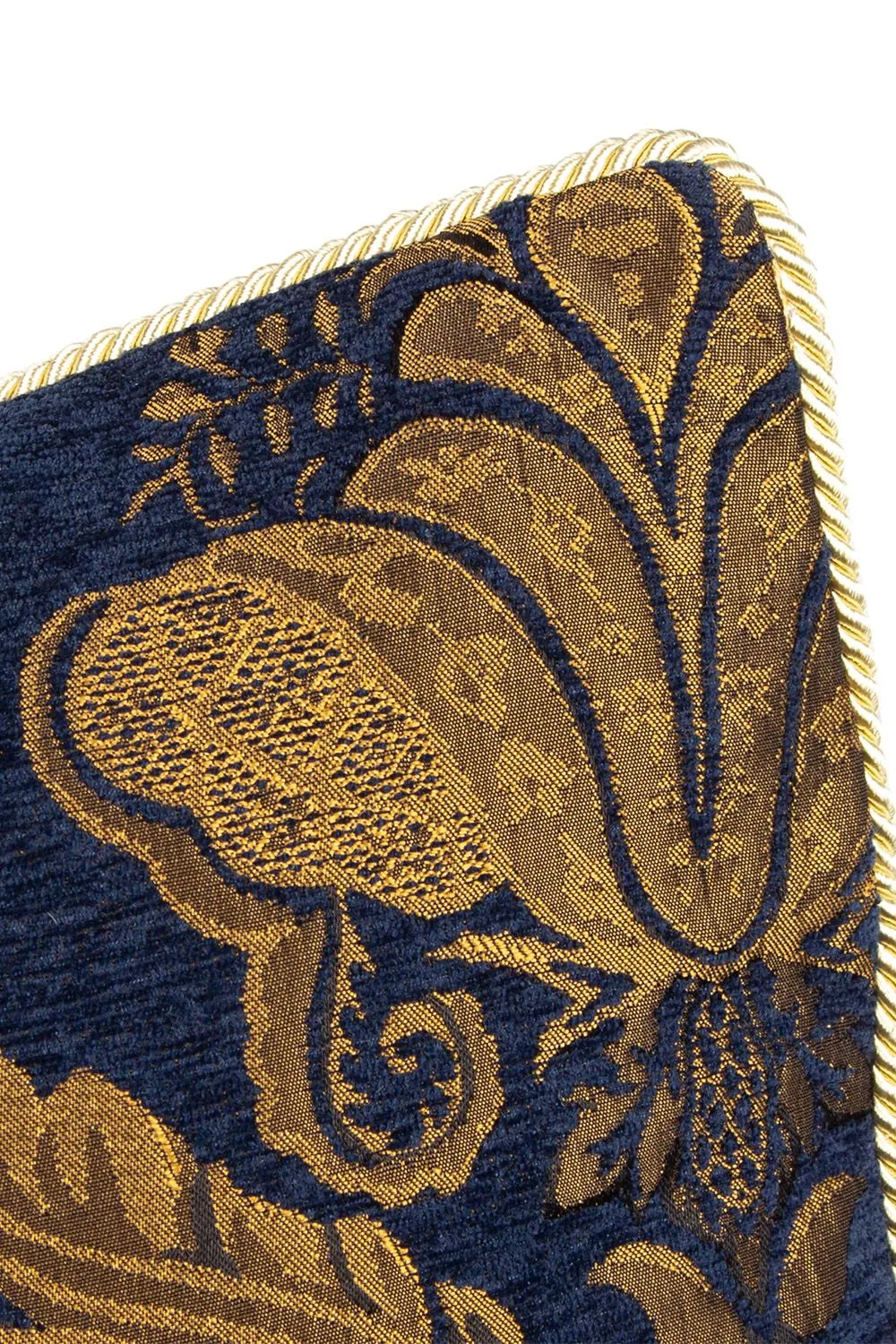 Paoletti Shiraz Traditional Jacquard Pipe Trimmed Cushion in Navy 3