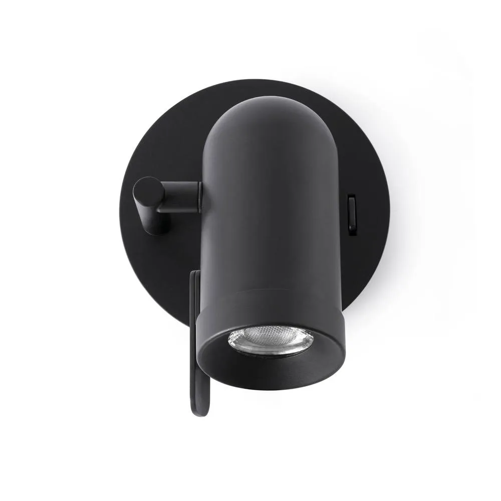 Netlighting Orleans 1 Light Indoor Adjustable Wall Spotlight Black GU10
